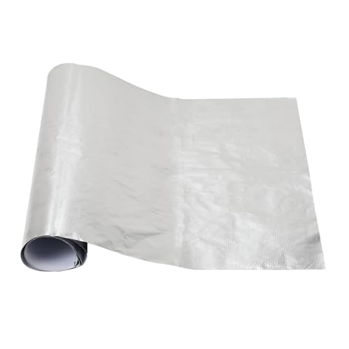 XhuangTech Hitzeschutzmatte, selbstklebend, Aluminiumfolie, thermische Barriere, Hochtemperaturschutz, Fiberglas-Isolierung, Auspuffabdeckung, Abdeckung für Schlauch, Wand, Haushaltsgeräte, 60 x 200 von XhuangTech
