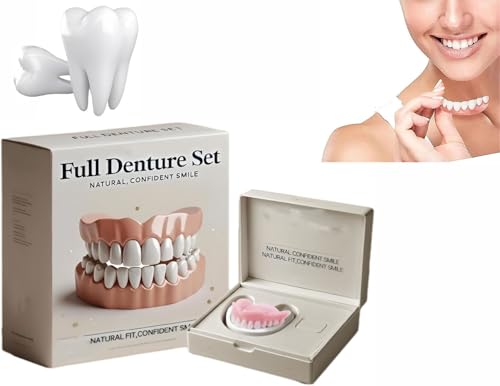 Neslemy Advanced Customized Full Denture Set,Silicone Reline Denture Set,Silicone Soft Dentures Repair for Men Women (1 Pcs) von XiChiu