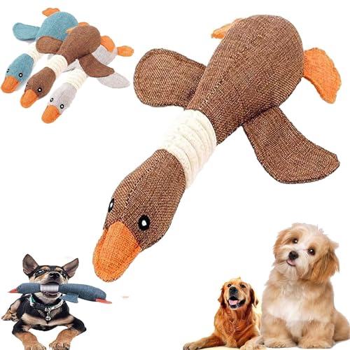 XiChiu Robustduck – entworfen für schwere Kauer, unzerstörbares Hundespielzeug, Plüsch-Hundespielzeug, für Stofftiere, zum Kauen (braun) von XiChiu