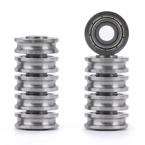 XiKe 10 Stück U604ZZ Abgedichtete U-Nut-Kugellager 4x12x4/5mm Nut L2xD1mm, für DIY, 3D-Druck, Türen, Fenster, Schienen, Rollen, Gleise usw. XiKe 10 Stück U604ZZ Abgedichtete U-Nut-Kugellager 4x12x4/5mm Nut L2xD1mm, für DIY, 3D-Druck, Türen, Fenster, Schienen, Rollen, Gleise usw. von XiKe