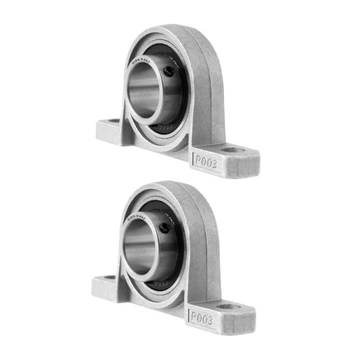 XiKe 2 Stück KP003 Bohrung 17 mm Zinklegierung Stehlager mit Flansch, passend für 3D-Drucker, DIY, CNC-Maschinen, Roboter und lineare Bewegungssysteme. von XiKe