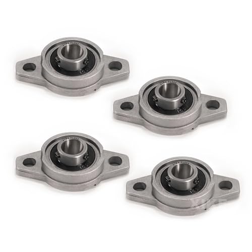 XiKe 4 Stück KFL002 Bohrung 15 mm Zinklegierung Stehlager mit Flansch, passend für 3D-Drucker, DIY, CNC-Maschinen, Roboter und lineare Bewegungssysteme. von XiKe