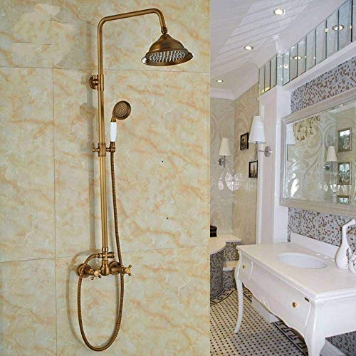 Duschset Neu Messing 8" Regenduschset Wasserhahn mit Dusche Antik Messing Badewanne Wasserhahn Mischbatterie Wandmontage Dusche Duschset Neu Messing 8" Regenduschset Wasserhahn mit Dusche Antik Messing Badewanne Wasserhahn Mischbatterie Wandmontage Dusche von XiRah