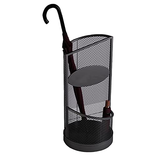 Freistehender Schirm-Organizer mit Ausschnitten für das Heimbüro, runder Schirmständer aus Metall, kleiner Schirmhalter mit abnehmbarer Wasserschale (Farbe: Weiß, Größe: 25 cm x 25 cm x 56 cm) (S von XiRah
