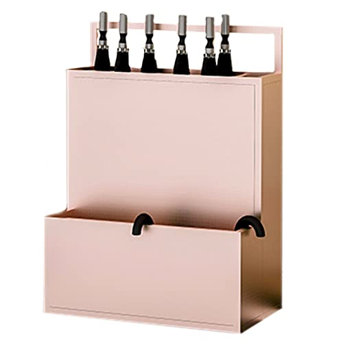 XiRah Großer rechteckiger Regenschirm-Organizer mit Tropfwasserschale, freistehendes Metall für Büro-Regenschirmhalter, Schirmständer für Gehstock (Farbe: Schwarz) (Pink) von XiRah