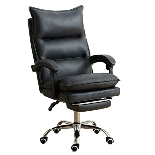Technology Cloth Swivel Desk Stuhl,Computer Schreibtisch Stuhl mit Armrests And Retractable Footrest,Ergonomic Executive Office Chair,Recline Extra Padded Computer Chair,Orange (Schwarz) von XiVue
