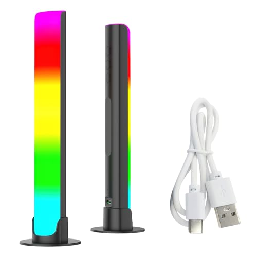 XiXiRan Musik Rhythmus Licht, Buntes Klangsteuerungslicht, Music Light Bar, RGB Sound Kontrolle LED Licht Stick, Ambiance Play Lightbar, 32Bit Music Level Light, USB-Aufladung Sound Pickup Lights (C) von XiXiRan
