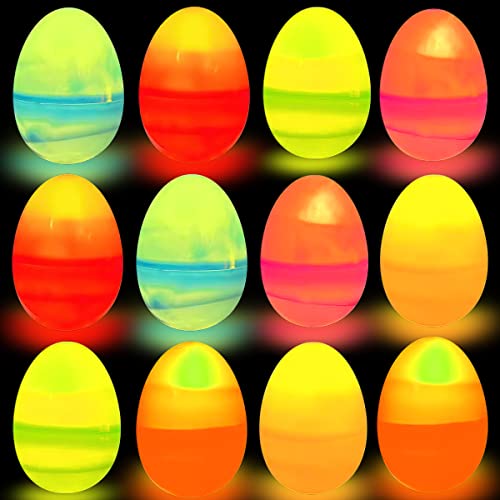 XiXiRan Osterdeko Eier Lichter, 12pcs Eier Lichter Ostern, LED Teelicht Eier, Ostereier Led Teelichter, 2 Farben, Eiförmige Dekoration Lichter Für Ostern, Ostern Lichter Batterie Betrieben (Farbe) von XiXiRan