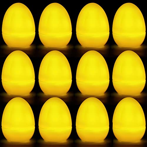 XiXiRan Osterdeko Eier Lichter, 12pcs Eier Lichter Ostern, LED Teelicht Eier, Ostereier Led Teelichter, 2 Farben, Eiförmige Dekoration Lichter Für Ostern, Ostern Lichter Batterie Betrieben (Weiß) von XiXiRan