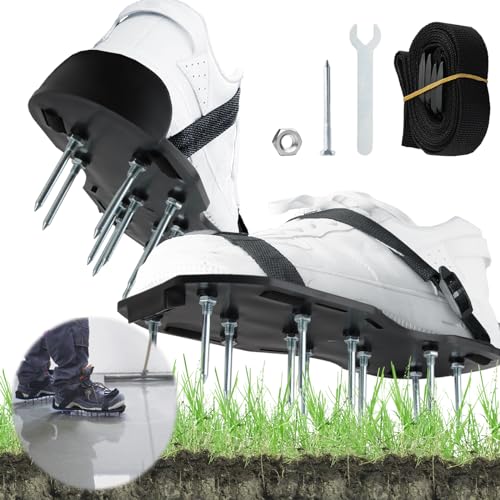 XiXiRan Rasenbelüfter Stiefel,Schwarz Rasenbelüfter Schuhe mit Nägeln，Rasen Garten Belüfter Schuhe，Rasenbelüfter Universalgröße Schuhe，Rasenbelüfter Schuhe Schwarz，Belüftung des Gartenrasens von XiXiRan