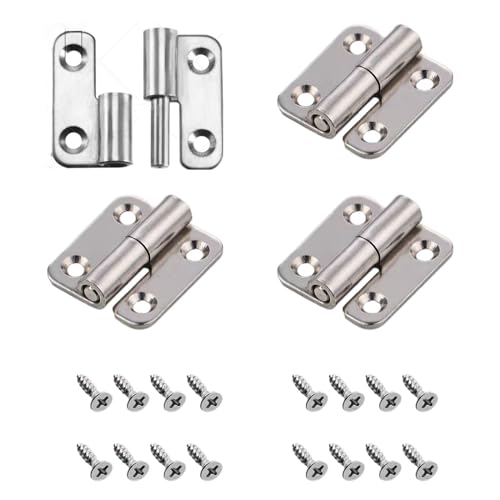 4 Stück kleine Gleitgelenk-Flaggenscharniere 304 Edelstahl Scharnier Heavy Duty Fenster Abnehmbare Scharnier mit Schrauben für Schränke Tür von XiXiYang