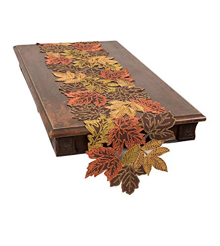 Xia Home Fashions Autumn Leaves Tischläufer, braun, 15''x54'' von Xia Home Fashions