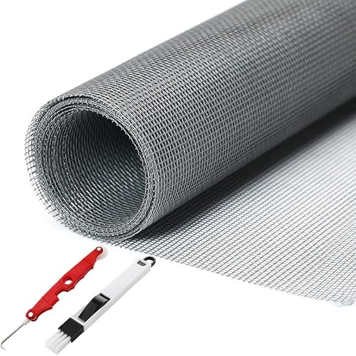 XiaZhiZhen Fliegengitter Meterware 250x120cm Fenster Fliegengitter Insektenschutz Fenster Anti Mücken Anti Fliegen Anti Insekten Fensternetz Schneidbar Reißfest und Langlebig (Grau) von XiaZhiZhen