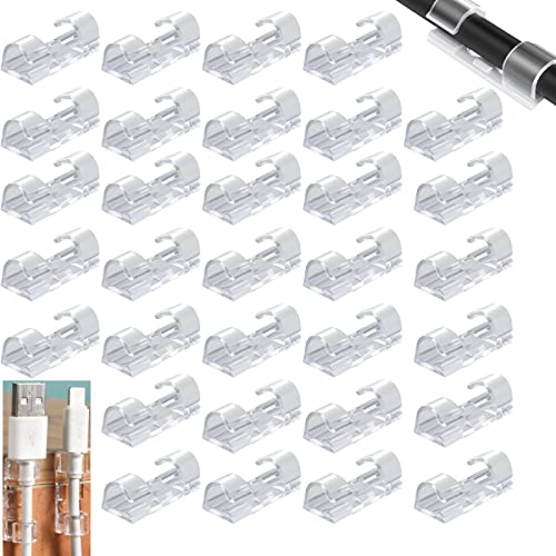 XiaZhiZhen Kabelclips 60 Stück Kabelhalter Selbstklebend Transparente Runde Kabel-Clips Desktop-Organizer Kabel-Organizer für Netzwerkkabel Audiokabel Mauskabel… von XiaZhiZhen