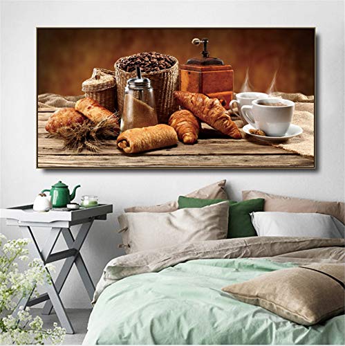 DIY 5D Diamond Painting Kits, Küche Kaffee Diamond Painting Nach Nummer Set, Erwachsene/Kinder Diamond Painting Stickerei Kreuzstich Leinwand Kunst, für Home Wand Decor Square Drill50x100cm（20x40in） von Xiaboor