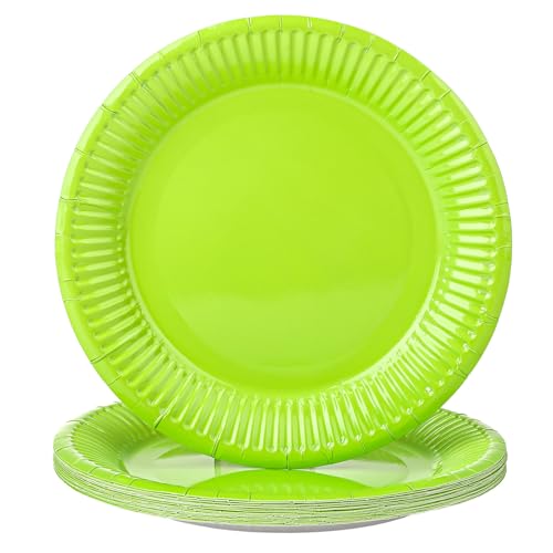 Xialvyu 20 Stück Pappteller,Einwegteller Grün,17.8 cm/7 inch Rund Party Pappteller Set,Pappteller Geburtstag Pappteller Kindergeburtstag,Partygeschirr Set für Hochzeit Geburtstag Party von Xialvyu