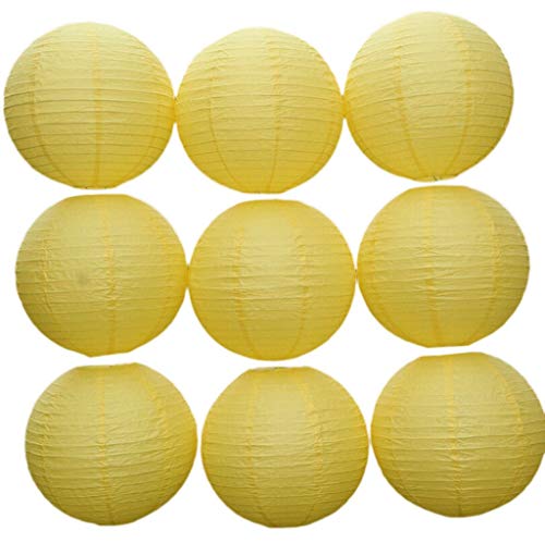Xiang Ru chinesische Papierlaternen, bunt, rund, Ballon, Dekoration, 9 Stück 10CM (3.94") gelb von Xiang Ru