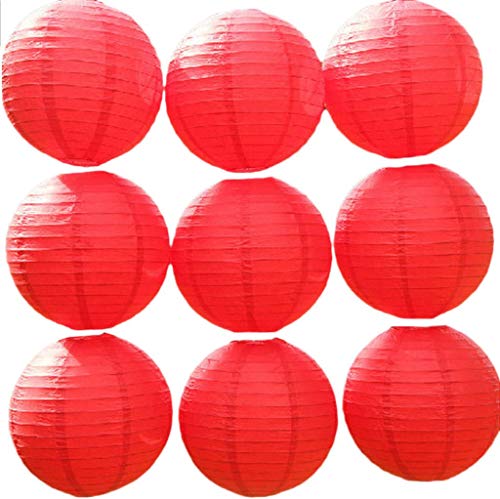 Xiang Ru chinesische Papierlaternen, bunt, rund, Ballon, Dekoration, 9 Stück 10CM (3.94") rot von Xiang Ru