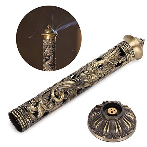 XiangXin Räucherstäbchenhalter, Schnitzen Räucherstäbchenbrenner Vertikaler Räucherstäbchenhalter aus Metall Ständer Relief Craft Ornaments Teeraumdekoration für Aromatherapie, Zen von XiangXin