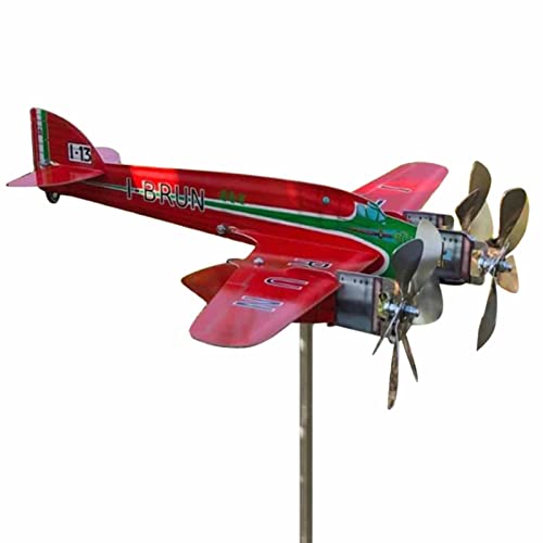 SM 79 Sparviero Flugzeug-Wetterfahne, Metall-Windmühlen-Windskulptur für den Außenbereich, Windrichtungsanzeiger, Flugzeug-Windspiel für Hof/Garten/Dekoration, Geschenke für Flugliebhaber von Xianghaoshun