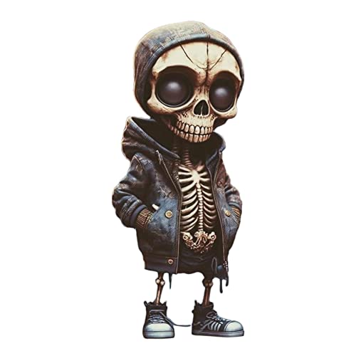 Xianghaoshun 1/4 Stück Coole Skelett-Figuren, Kunstharz, niedliche Statue, Skelett-Denkmal, Miniatur-Skelett-Skulptur, sammelbare Halloween-Dekoration für Halloween-Party, Schreibtisch, Heimbüros von Xianghaoshun