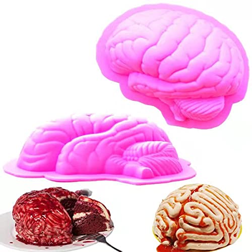 Xianglangsuccess Halloween Brain Shaped Zombie Backform Silikon Kuchen Süßigkeiten Seife Pudding Schokolade Form Dekoration von Xianglangsuccess