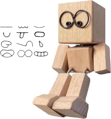 Xiangqianzou Shaking Wooden Man Fiqurine,Wackelnder holzmann,Schüttelmann aus Holz,Charmante kleine holzfigur,Handgefertigter Auto Armaturenbrett-Decor mit magnetischen Gesichtsausdrünncke Ausdrücke Xiangqianzou Shaking Wooden Man Fiqurine,Wackelnder holzmann,Schüttelmann aus Holz,Charmante kleine holzfigur,Handgefertigter Auto Armaturenbrett-Decor mit magnetischen Gesichtsausdrünncke Ausdrücke von Xiangqianzou