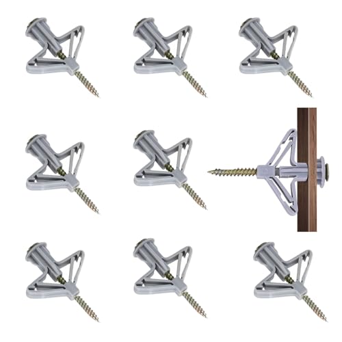 150 Stück Hohlraumdübel Butterfly Spreizschrauben Set für Trockenbauwände, Anker mit Schrauben für Gipskarton, Ziegelsteine (150 Dübel + 150 Schrauben) von Xianjuun