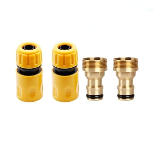 Schlauchanschluss Wasserhahn Universal-Wasserhahn-Adapter-Set – 2x Wasserhahn Adapter für Küchenarmatur & Gartenschlauch, 4-Teile-Kit – 4m Schnellkupplung für Standard-Innengewinde von Xianjuun