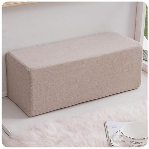 Baumwoll- und Leinen Sofa Armlehnen Kissen - Entfernbare Bezüge - Rechteckiges Kissen als Bettlückenfüller, Kopfstütze for Sofa, Couch, Auto, Wohnzimmer(Beige,45x20x20cm) von Xiao Ren