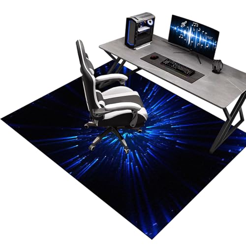 Bodenschutzmatte Gaming Stuhl Unterlage rutschfest Bürostuhl Unterlage-Kratzfest für Parkett und Hartböden, rutschfeste 100 x 140 cm Schutzmatte für Bürostühle, Mehrzweck-Stuhlteppich für zu Hause von Xiao Ren