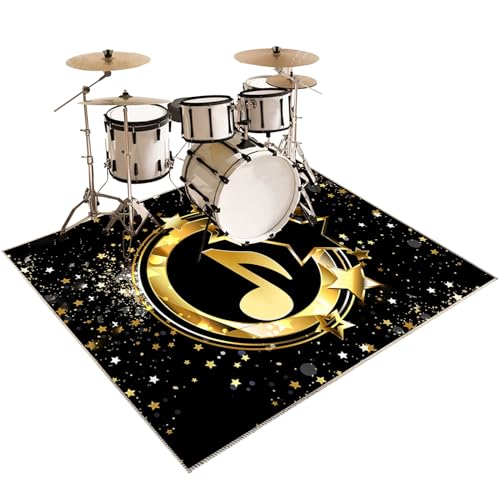 Schlagzeugteppich Drum Teppich rutschfeste Trommel Teppiche Quadratische Schallschutzdecke Für Bass Drum Snare elektronische Trommel Stoßdämpfer Haushalt verdickt rutschfest Drum-Teppich 120 x 80 cm von Xiao Ren