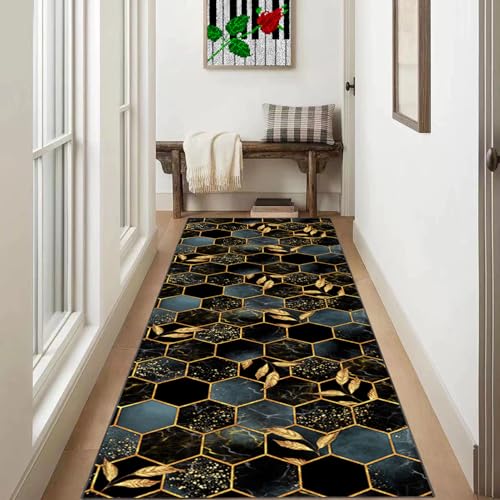 Teppich Läufer Flur Lang 40 x 200 cm Teppichläufer Flur rutschfest Küchen Teppiche Läufer Waschbar Küchenläufer Flurläufe Fußmatte Küchenteppich Waschküche Wohnzimmer Schlafzimmer Runner Teppich von Xiao Ren