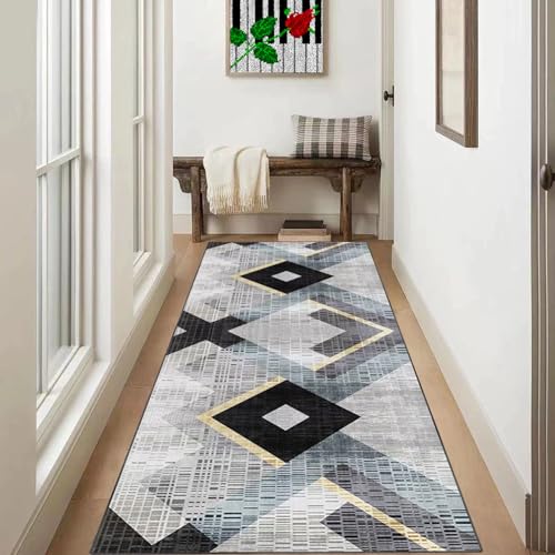 Teppich Läufer Flur Lang 40 x 400 cm Teppichläufer Flur rutschfest Küchen Teppiche Läufer Waschbar Küchenläufer Flurläufe Fußmatte Küchenteppich Waschküche Wohnzimmer Schlafzimmer Runner Teppich von Xiao Ren