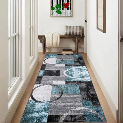 Teppich Läufer Flur Lang 50 x 400 cm Teppichläufer Flur rutschfest Küchen Teppiche Läufer Waschbar Küchenläufer Flurläufe Fußmatte Küchenteppich Waschküche Wohnzimmer Schlafzimmer Runner Teppich von Xiao Ren
