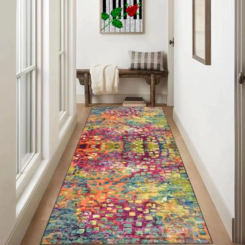 Teppich Läufer Flur Lang 70 x 350 cm Teppichläufer Flur rutschfest Küchen Teppiche Läufer Waschbar Küchenläufer Flurläufe Fußmatte Küchenteppich Waschküche Wohnzimmer Schlafzimmer Runner Teppich von Xiao Ren