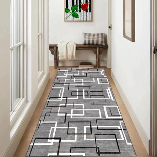 Teppich Läufer Flur Lang 70 x 450 cm Teppichläufer Flur rutschfest Küchen Teppiche Läufer Waschbar Küchenläufer Flurläufe Fußmatte Küchenteppich Waschküche Wohnzimmer Schlafzimmer Runner Teppich von Xiao Ren
