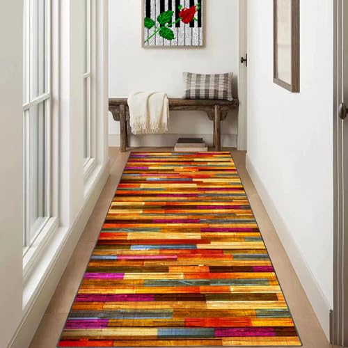 Teppich Läufer Flur Lang 80 x 120 cm Teppichläufer Flur rutschfest Küchen Teppiche Läufer Waschbar Küchenläufer Flurläufe Fußmatte Küchenteppich Waschküche Wohnzimmer Schlafzimmer Runner Teppich von Xiao Ren