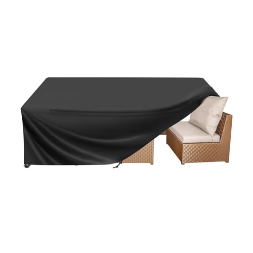 Wasserdichte Rattan Gartenmöbel Abdeckung für Outdoor Tische & Sofas Regenschutz 330x135x75cm Große Terrassentischabdeckung mit Schnallen Langlebig & Wetterfest von Xiao Ren