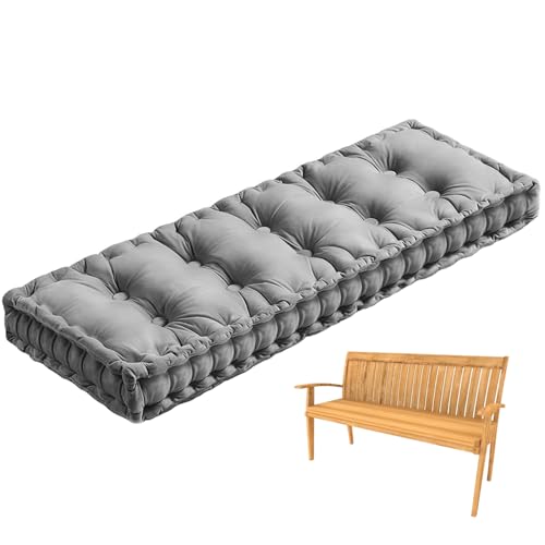 Xiao Ren 10cm Bankauflage Sitzkissen Bank Mit Griff, Weich Samt Stuhlkissen Outdoor Sitzauflage Bank, Bankkissen Fenstersitzmatte für Gartenmöbel Fensterbank Terrasse Indoor,Grau,120x40cm Xiao Ren 10cm Bankauflage Sitzkissen Bank Mit Griff, Weich Samt Stuhlkissen Outdoor Sitzauflage Bank, Bankkissen Fenstersitzmatte für Gartenmöbel Fensterbank Terrasse Indoor,Grau,120x40cm von Xiao Ren
