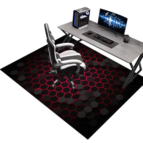 Xiao Ren 80x120cm Bodenschutzmatte Bürostuhl für Hartböden,Gaming Teppich Stuhlunterlage,Bodenmatte für Rollstühle,Gaming Stuhlmatten,Unterlage Schreibtischstuhl,Schwarz Mehrzweck-Stuhlteppich von Xiao Ren