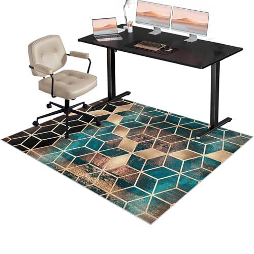 Xiao Ren Bodenschutzmatte Bürostuhl Teppich Unterlage, Bodenschutzmatte Gaming, Gaming Teppich Stuhlunterlage, Computerstuhl Teppiche, Bürostuhl Unterlage für Stühle Hohe Dichte Anti-Silp 60x100cm von Xiao Ren