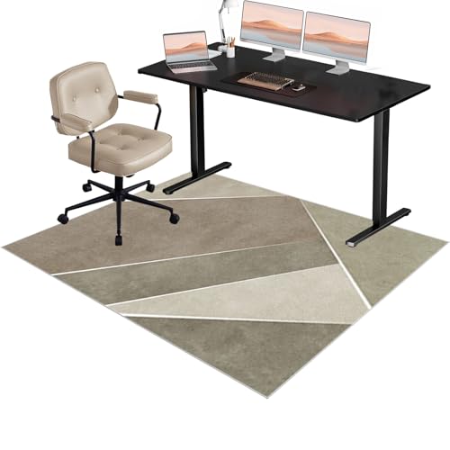 Xiao Ren Bodenschutzmatte Bürostuhl Teppich Unterlage, Bodenschutzmatte Gaming, Gaming Teppich Stuhlunterlage, Computerstuhl Teppiche, Bürostuhl Unterlage für Stühle Hohe Dichte Anti-Silp 90x110cm von Xiao Ren