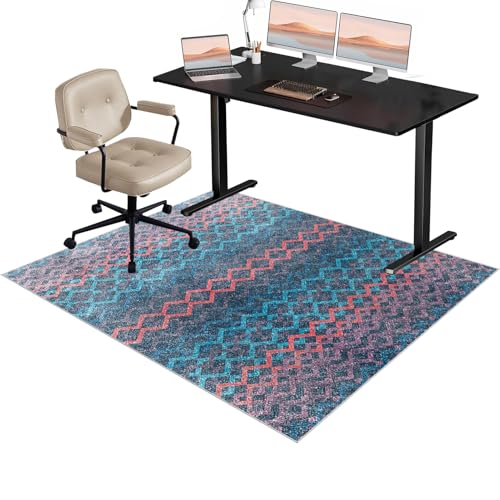 Xiao Ren Bodenschutzmatte Bürostuhl Teppich Unterlage, Bodenschutzmatte Gaming, Gaming Teppich Stuhlunterlage, Computerstuhl Teppiche, Bürostuhl Unterlage für Stühle Hohe Dichte Anti-Silp 90x110cm von Xiao Ren