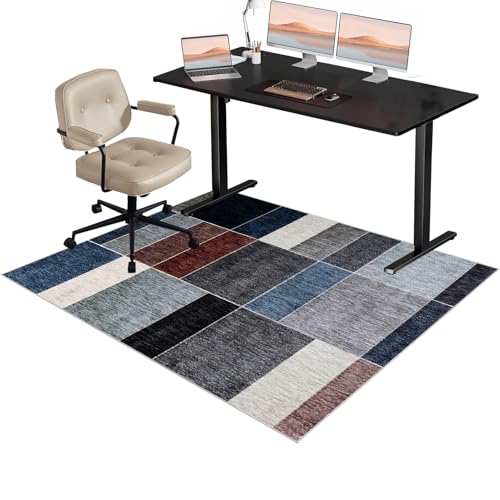 Xiao Ren Bodenschutzmatte Bürostuhl Teppich Unterlage, Bodenschutzmatte Gaming, Gaming Teppich Stuhlunterlage, Computerstuhl Teppiche, Bürostuhl Unterlage für Stühle Hohe Dichte Anti-Silp 90x160 cm von Xiao Ren