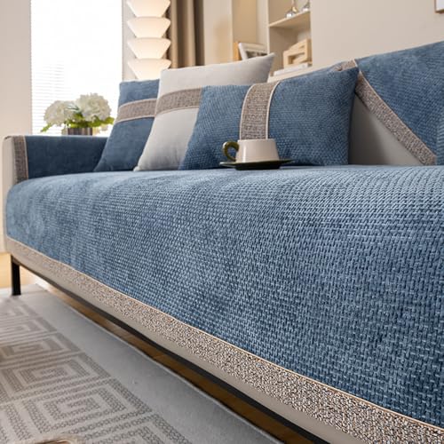Xiao Ren Chenille-Sofa-Schonbezüge Für 1/2/3/4-Sitzer, L-Förmiger Ecksofa-Couchbezug, Universelle rutschfeste Sofakissenbezüge, Einfacher, Solider Sofaschutz Für Das Wohnzimmer,Blau,70 * 150cm Xiao Ren Chenille-Sofa-Schonbezüge Für 1/2/3/4-Sitzer, L-Förmiger Ecksofa-Couchbezug, Universelle rutschfeste Sofakissenbezüge, Einfacher, Solider Sofaschutz Für Das Wohnzimmer,Blau,70 * 150cm von Xiao Ren