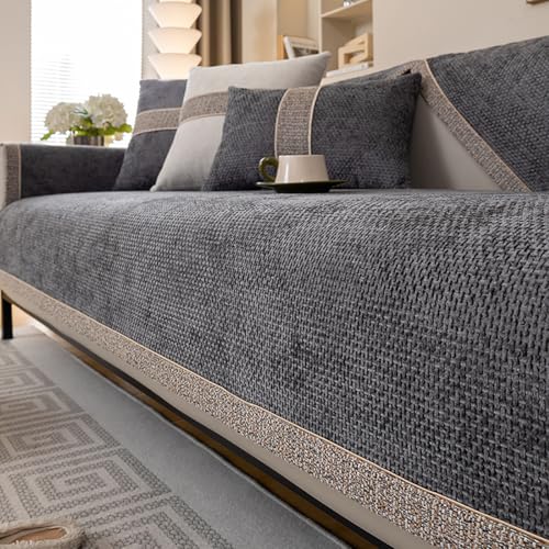Xiao Ren Chenille-Sofa-Schonbezüge Für 1/2/3/4-Sitzer, L-Förmiger Ecksofa-Couchbezug, Universelle rutschfeste Sofakissenbezüge, Einfacher, Solider Sofaschutz Für Das Wohnzimmer,Grau,90 * 180cm Xiao Ren Chenille-Sofa-Schonbezüge Für 1/2/3/4-Sitzer, L-Förmiger Ecksofa-Couchbezug, Universelle rutschfeste Sofakissenbezüge, Einfacher, Solider Sofaschutz Für Das Wohnzimmer,Grau,90 * 180cm von Xiao Ren