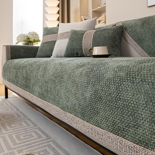 Xiao Ren Chenille-Sofa-Schonbezüge Für 1/2/3/4-Sitzer, L-Förmiger Ecksofa-Couchbezug, Universelle rutschfeste Sofakissenbezüge, Einfacher, Solider Sofaschutz Für Das Wohnzimmer,Grün,70 * 120cm Xiao Ren Chenille-Sofa-Schonbezüge Für 1/2/3/4-Sitzer, L-Förmiger Ecksofa-Couchbezug, Universelle rutschfeste Sofakissenbezüge, Einfacher, Solider Sofaschutz Für Das Wohnzimmer,Grün,70 * 120cm von Xiao Ren