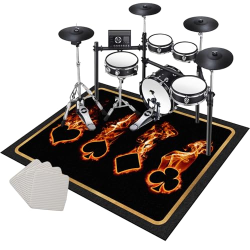 Xiao Ren Drum Teppich Schallschutz Teppich Schallschutzmatte rutschfeste Trommel Teppiche Schallschutzdecke für Bass Drum Snare, rutschfest Schalldicht Schlagzeugteppich 140 x 90 cm von Xiao Ren