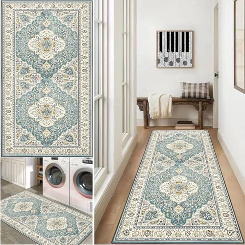 Xiao Ren Läufer Teppich für Flur 100 x 250 cm Küchenteppich Waschbar rutschfest Flur Küchen Teppiche läufer Fußmatte Lang Teppich Läufer für Flur Wohnzimmer von Xiao Ren